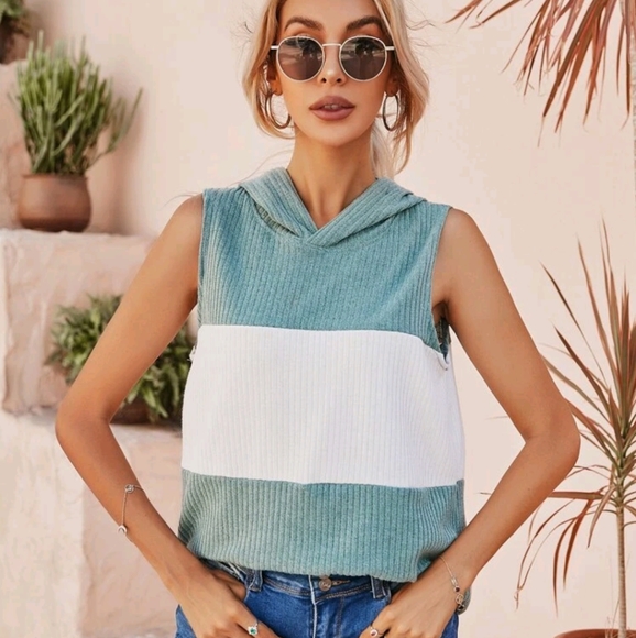 🍉5 for $25* Hooded Colorblock Tank - Picture 2 of 8